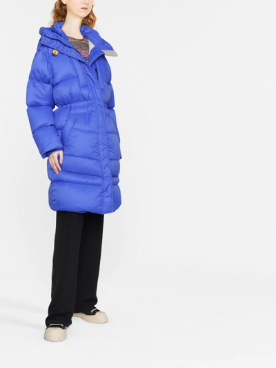 Shop Parajumpers Funnel-neck Down Coat In Blue