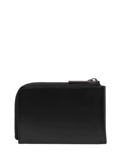 Shop Yohji Yamamoto Logo-print Leather Wallet In Black