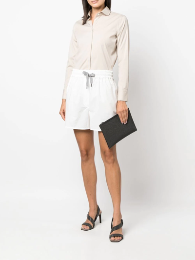 Brunello Cucinelli Long-sleeve Cotton Shirt In Nude