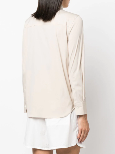 Brunello Cucinelli Long-sleeve Cotton Shirt In Nude