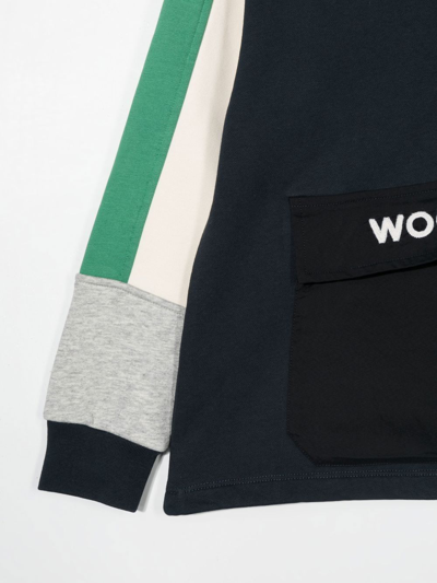Shop Woolrich Embroidered-logo Sweatshirt In Blau