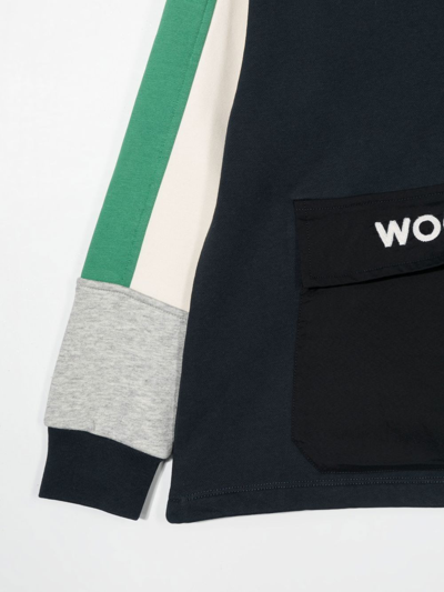 Woolrich Embroidered-logo Sweatshirt In Blau