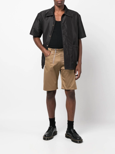 Gmbh Double-zip Bermuda Shorts In Braun