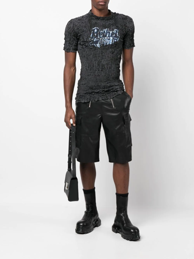 Shop Gmbh Double-zip Bermuda Cargo Shorts In Schwarz