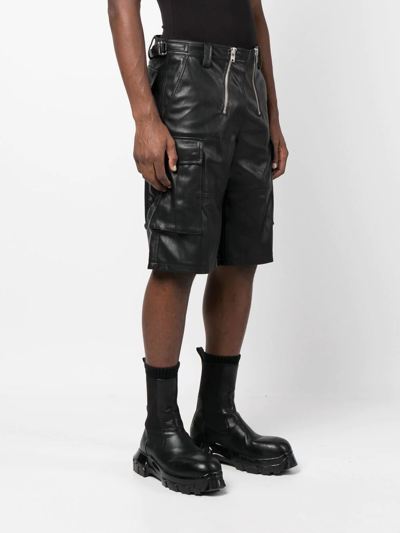 Shop Gmbh Double-zip Bermuda Cargo Shorts In Schwarz