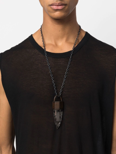 Parts Of Four Talisman Quartz Pendant Necklace In Schwarz