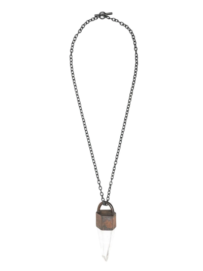 Parts Of Four Talisman Quartz Pendant Necklace In Schwarz