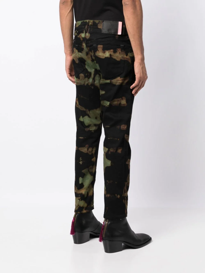 Stain Shade Abstract-print Straight-leg Jeans In Schwarz