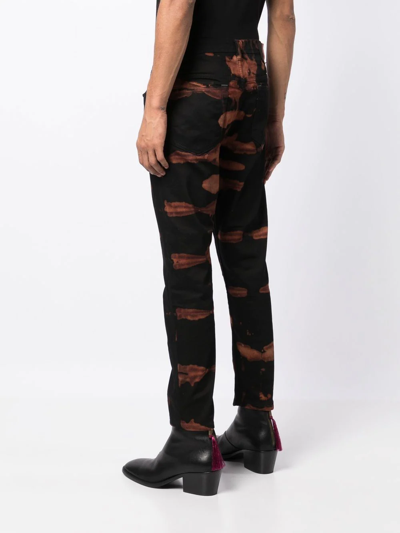 Stain Shade Bleached-effect Straight-leg Jeans In Schwarz