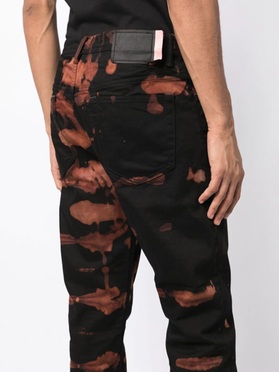 Shop Stain Shade Bleached-effect Straight-leg Jeans In Schwarz