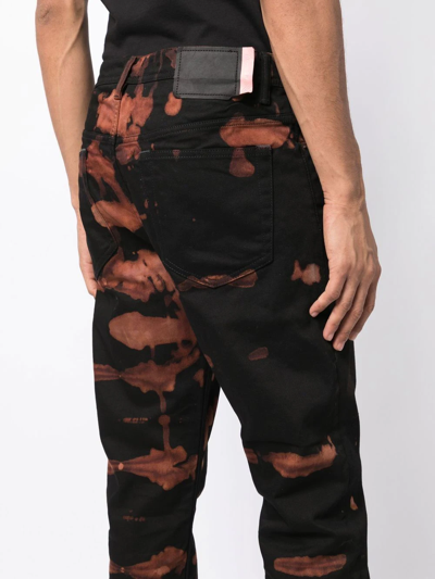 Stain Shade Bleached-effect Straight-leg Jeans In Schwarz