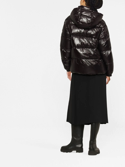 Shop Michael Michael Kors High-shine Puffer Jacket In Schwarz