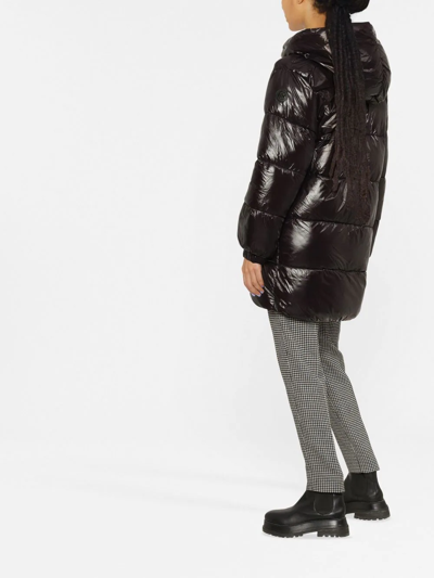 Shop Michael Michael Kors Hooded Puffer Coat In Schwarz