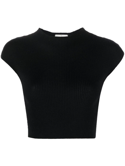 Shop Le Kasha Greece Ribbed-knit Top In Black