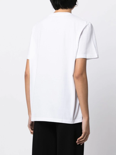Shop Golden Goose Logo-print Crew-neck T-shirt In White