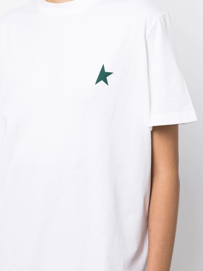 Shop Golden Goose Logo-print Crew-neck T-shirt In White
