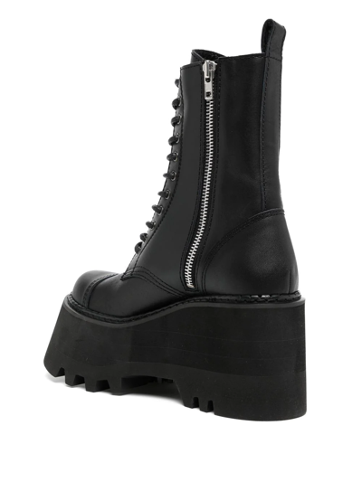 Shop Junya Watanabe Leather Platform Boots In Black