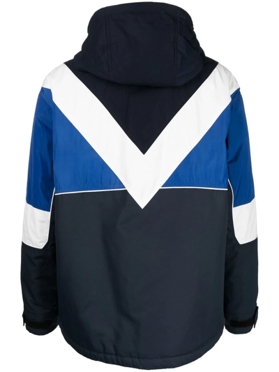 Valentino Nylon Cotton Hooded Jacket In Blue