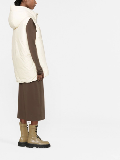 Jil Sander Hooded Gilet Vest Light Beige In Neutrals