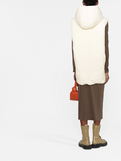 Jil Sander Hooded Gilet Vest Light Beige In Neutrals