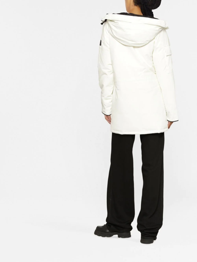 Shop Canada Goose Logo-patch Detail Padded Coat In White