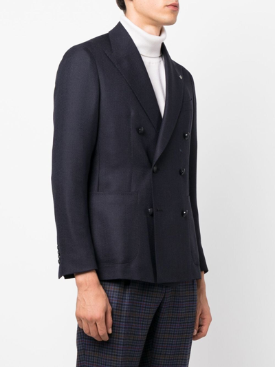 Tagliatore Double-breasted Button Blazer In Blau