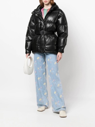 Ienki Ienki Michlin Quilted Faux Leather Down Jacket In Schwarz