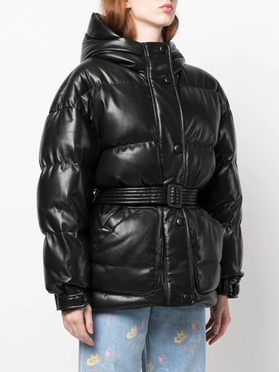 Ienki Ienki Michlin Quilted Faux Leather Down Jacket In Schwarz