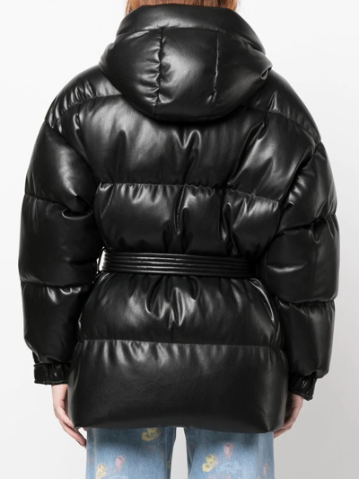 Ienki Ienki Michlin Quilted Faux Leather Down Jacket In Schwarz