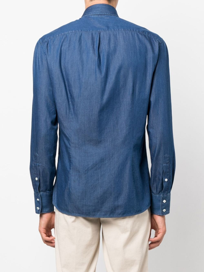 Shop Brunello Cucinelli Long-sleeve Denim Shirt In Blau