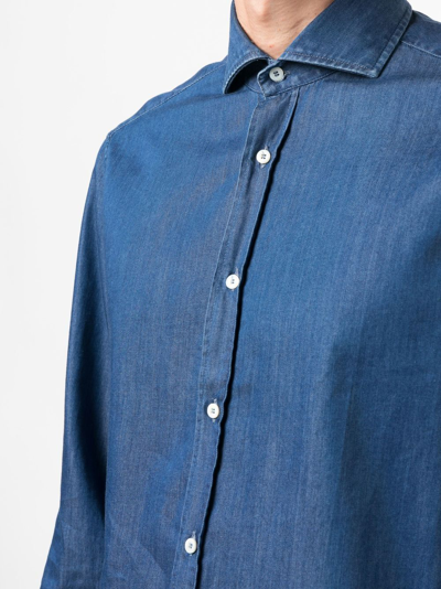Shop Brunello Cucinelli Long-sleeve Denim Shirt In Blau