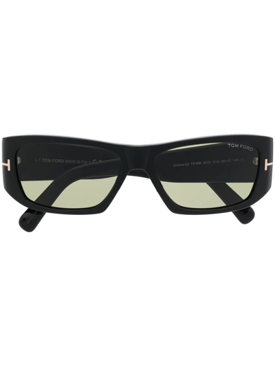 Shop Tom Ford Tinted Rectangle-frame Sunglasses In Black