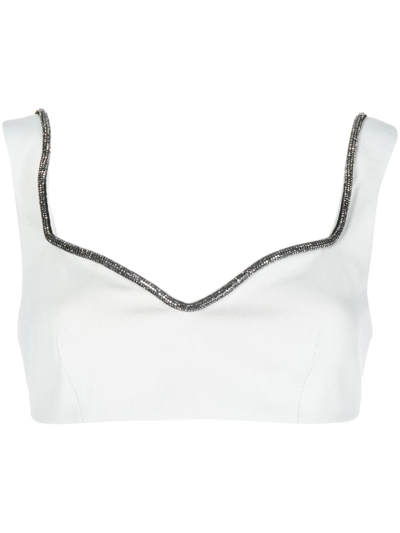 Shop Anouki Cropped Fitted Bustier In Green