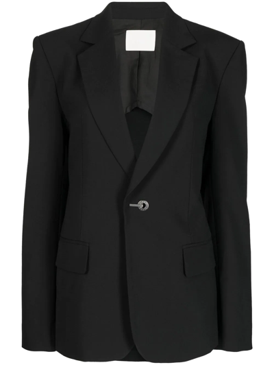 Shop Dion Lee Belted Single-breasted Blazer In Black