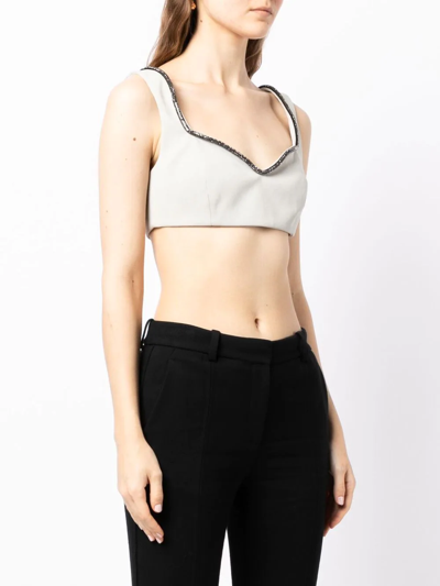 Shop Anouki Cropped Fitted Bustier In Green