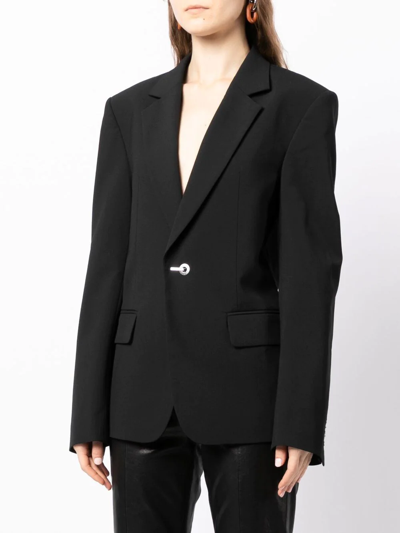 Shop Dion Lee Belted Single-breasted Blazer In Black