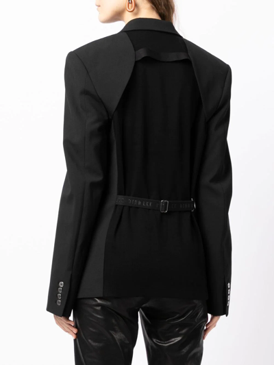 Shop Dion Lee Belted Single-breasted Blazer In Black