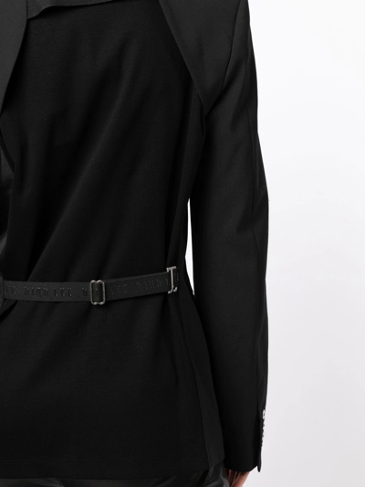 Shop Dion Lee Belted Single-breasted Blazer In Black