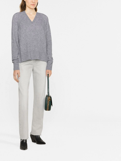 Lorena Antoniazzi V-neck Knitted Jumper In Grey