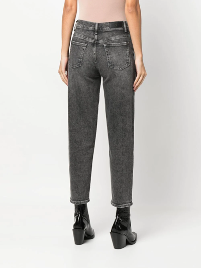 7 For All Mankind Mid-rise Cropped Jeans In Grey