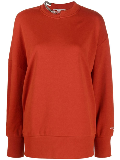 Shop Stella Mccartney Falabella Chain Sweatshirt In Orange