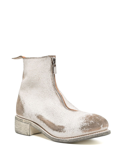 Guidi 40mm Zip-up Ankle Boots In White