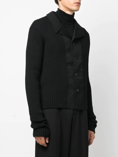Shop Yohji Yamamoto Blazer-style Wool Cardigan In Schwarz