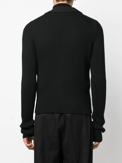 Shop Yohji Yamamoto Blazer-style Wool Cardigan In Schwarz