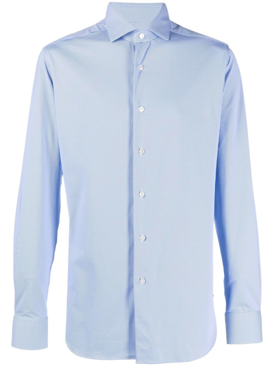 Shop Xacus Classic Button-up Shirt In Blue