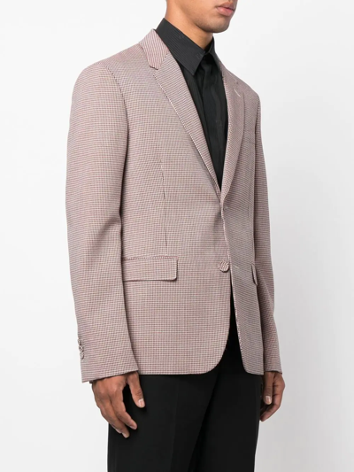 Shop Fendi Single-breasted Houndstooth Blazer In Weiss