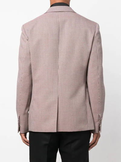 Shop Fendi Single-breasted Houndstooth Blazer In Weiss