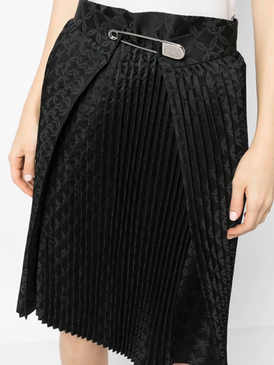 Shop Charles Jeffrey Loverboy Patterned-jacquard Pleated Skirt In Black