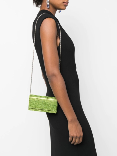 Amina Muaddi Paloma Crystal-embellished Clutch Bag In Green