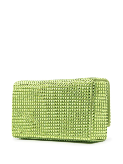 Amina Muaddi Paloma Crystal-embellished Clutch Bag In Green
